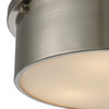 Elk Lighting Simpson 3-Lght Flush Mount in Brushed Nckl with Frosted Wht Diffuser 11821/3